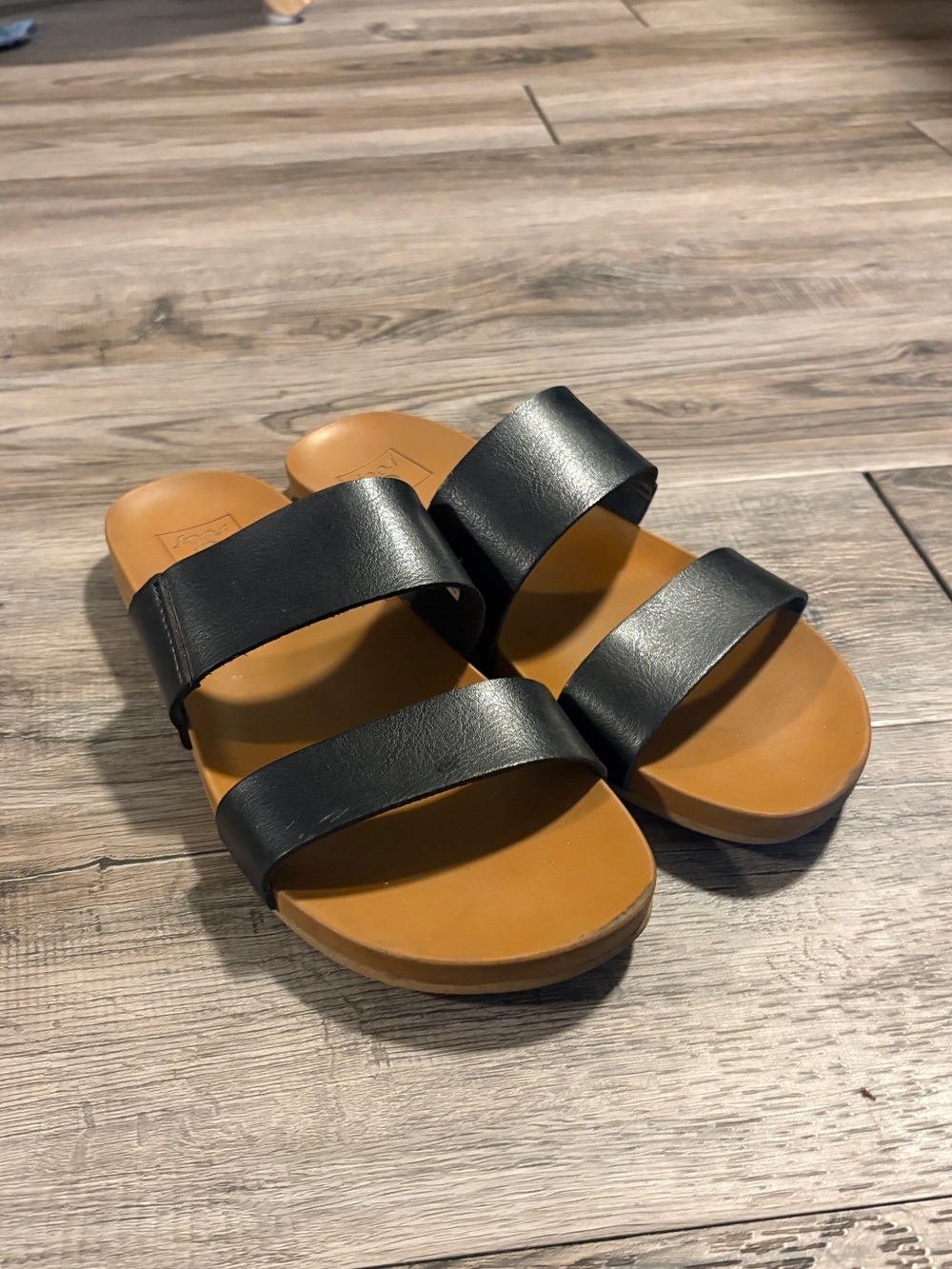Reef Double-Strap Sandals with Tan Footbed